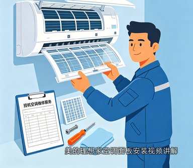 美的理想家空调面板安装视频讲解